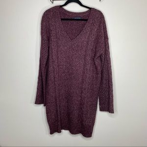 American Eagle Burgundy Knit Sweater Dress